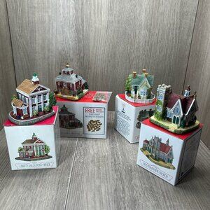 Liberty Falls Americana Collection 4-pc Miniature Village Buildings Vintage 1990